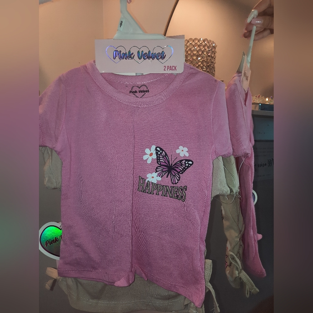 Pink Velvet Butterfly Sequin T-Shirt Pack - Picture 6 of 6